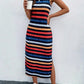 Classic Stripe Graphic Sleeveless Casual Dress