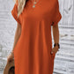 Batwing Sleeves Hidden Pockets Casual Dress