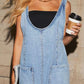 Leishure Wide Leg Pocketed Denim Jumpsuit