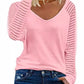 Striped Paneled Casual Long-sleeved T-shirt