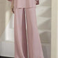 Jacquard Shawl Wide-Leg Trousers Three-Piece Set