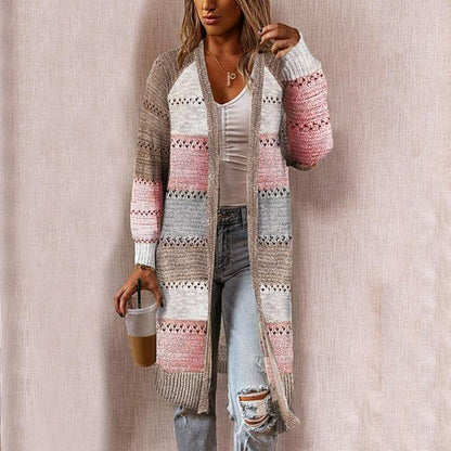 Striped Patchwork Cardigan