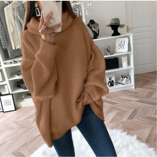 Loose Turtleneck Solid Sweater