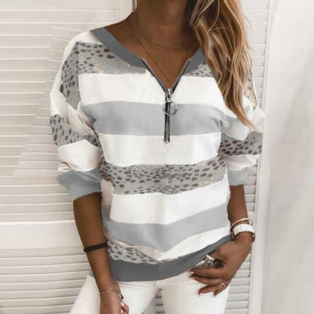 Elegant Patchwork Striped Shirt