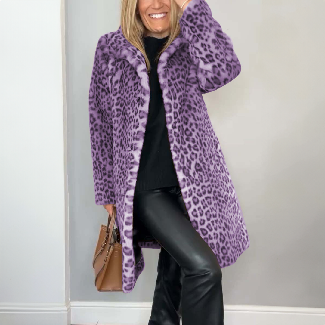 Daisy - Coat with leopard print