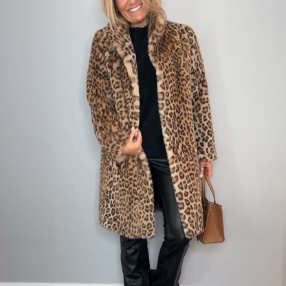 Daisy - Coat with leopard print