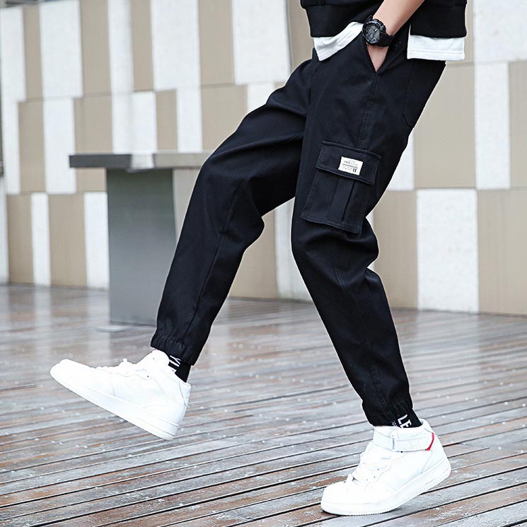 Solid Color Unlined Cargo Pants