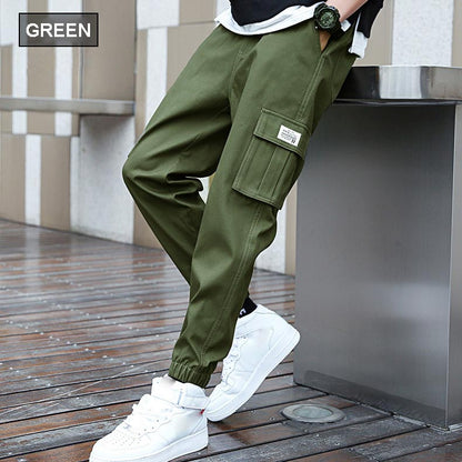 Solid Color Unlined Cargo Pants