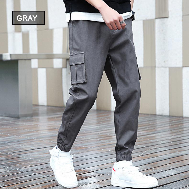 Solid Color Unlined Cargo Pants