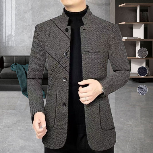 Men's Casual Faux Tweed Blazer for Fall & Winter