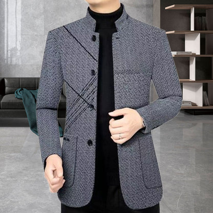 Men's Casual Faux Tweed Blazer for Fall & Winter