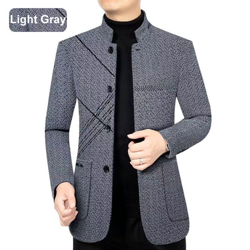 Men's Casual Faux Tweed Blazer for Fall & Winter