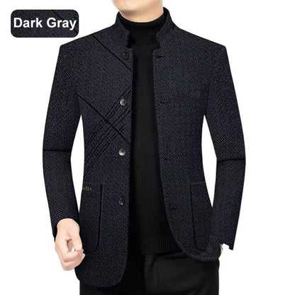 Men's Casual Faux Tweed Blazer for Fall & Winter