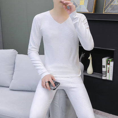 Men's V-Neck Breathable Thermal Underwear Set