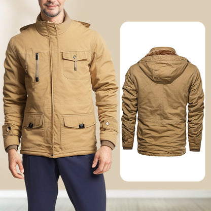 Men’s Winter Cargo Jacket with Hood