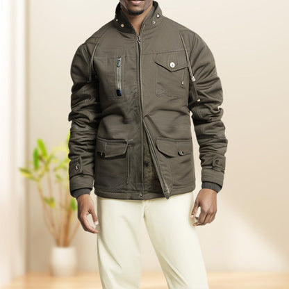 Men’s Winter Cargo Jacket with Hood