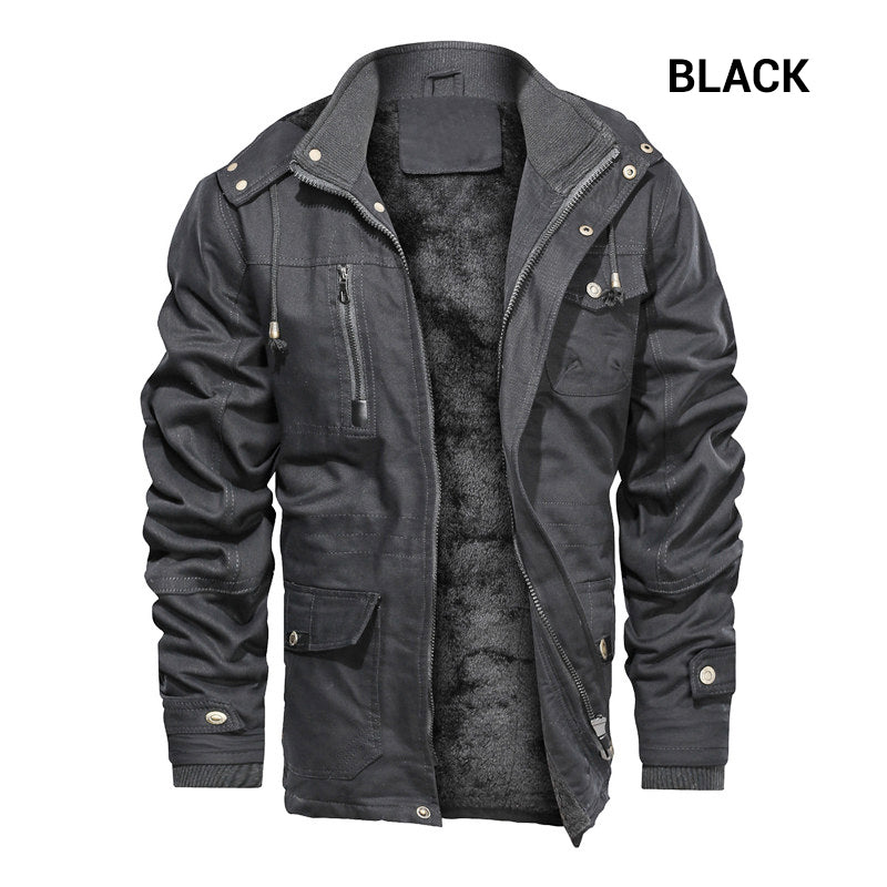 Men’s Winter Cargo Jacket with Hood