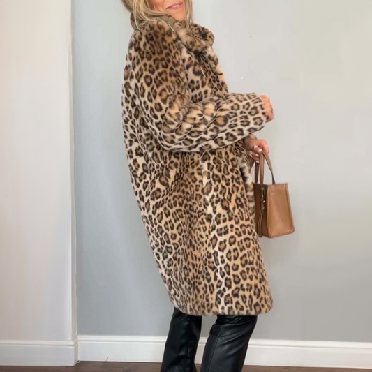 Daisy - Coat with leopard print